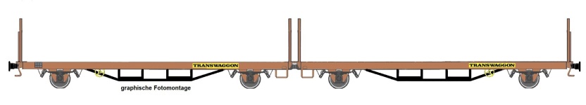  NW22213 - H0 - Rungenwagen Transwaggon ohne Rungen, DB AG, Ep. V-VI